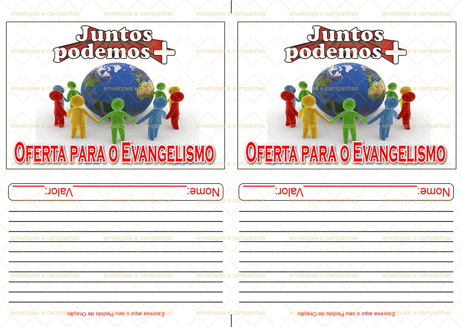 Envelope Oferta para o Evangelismo (2 numa folha A4)
