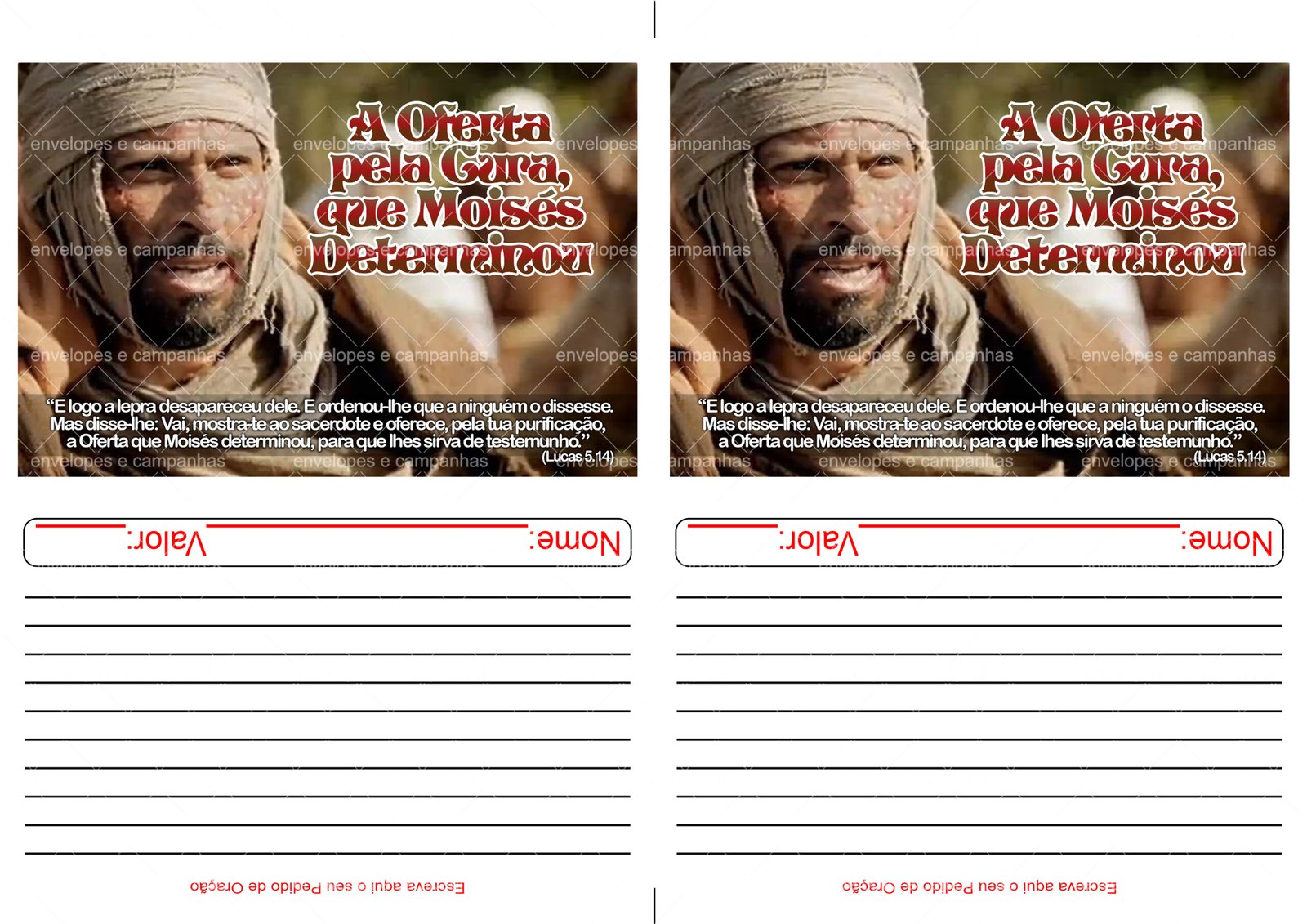 Envelope Oferta pela Cura (2 numa folha A4)