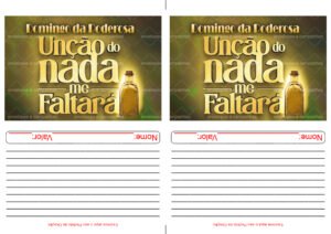 Envelope Poderosa Unção Nada me Faltará (2 numa folha A4)