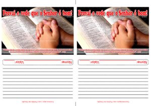 Envelope Provei e Vede que o Senhor é bom (2 numa folha A4)