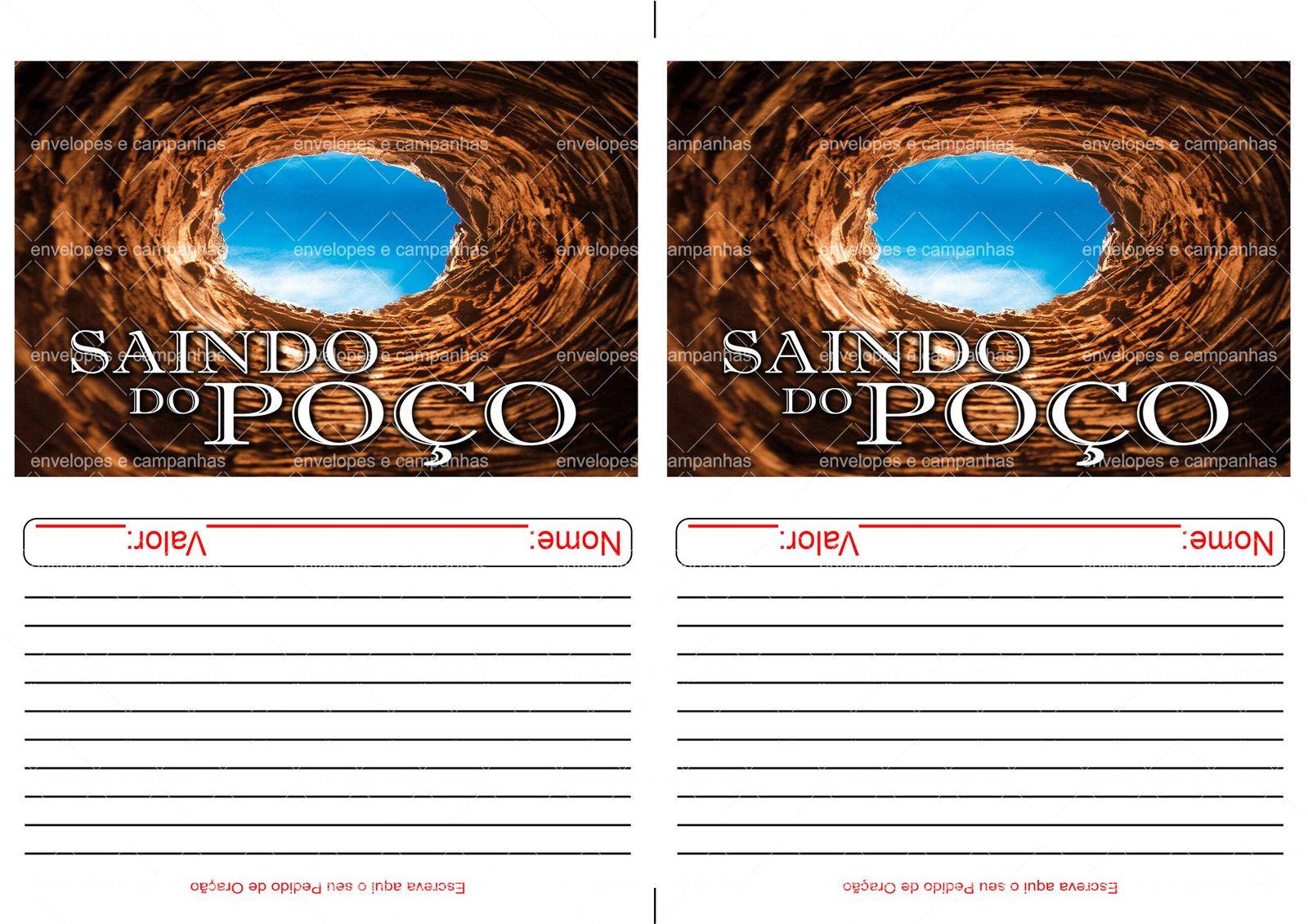 Envelope Saindo do Poço 03 (2 numa folha A4)