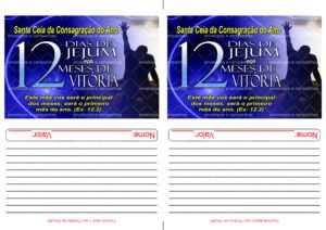 Envelope Santa Ceia - 12 Dias de Jejum por 12 meses de Vitórias (2 numa folha A4)