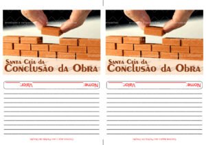 Envelope Santa Ceia da Conclusão da obra (2 numa folha A4)