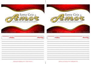 Envelope Santa Ceia do Amor 02 (2 numa folha A4)