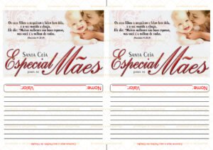 Envelope Santa Ceia para as Mães (2 numa folha A4)