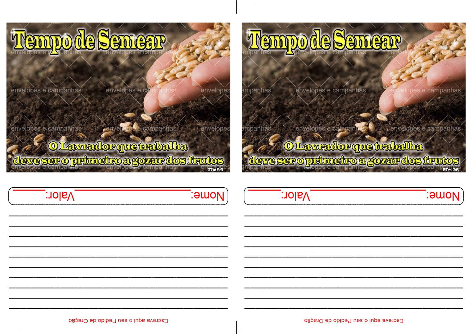 Envelope Tempo de semear 02 (2 numa folha A4)