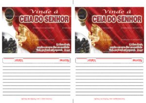 Envelope Vinde à Ceia do Senhor 02 (2 numa folha A4)