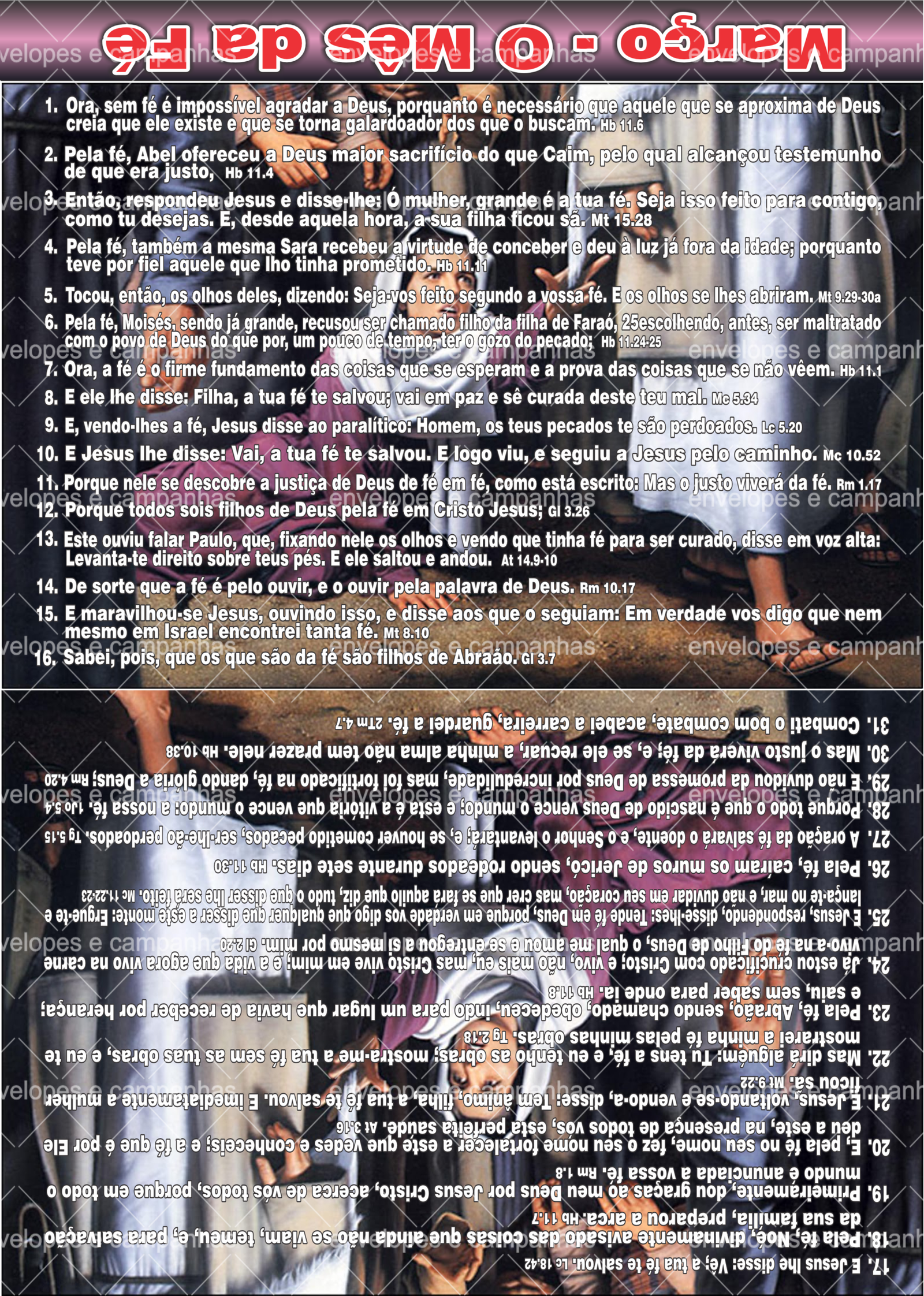 Cartão Março - o mês da Fé - Mulher do Fluxo de Sangue