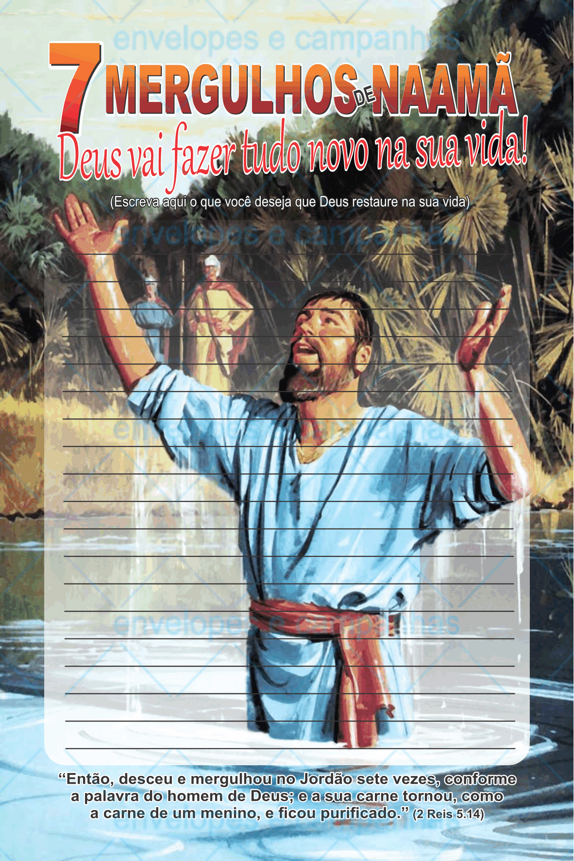 Pedido de Oração - 7 Mergulhos de Naamã - Gráfica
