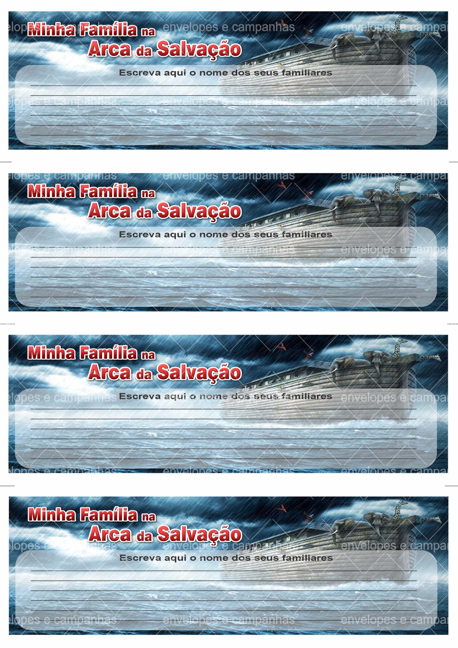 Pedido de Oração - Arca da Salvação 03 (4 numa folha A4)