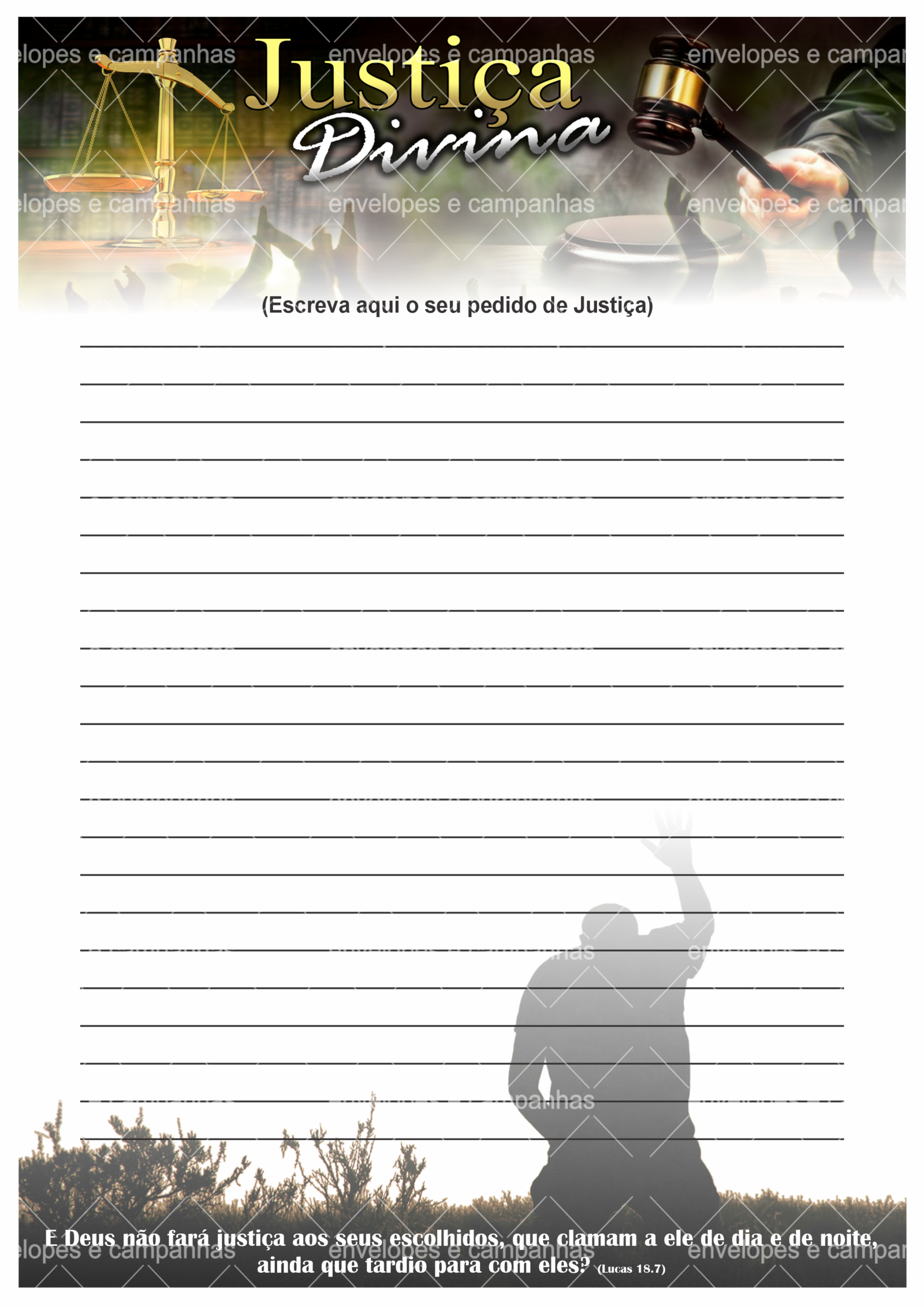 Pedido de Oração Voto da Justiça Divina