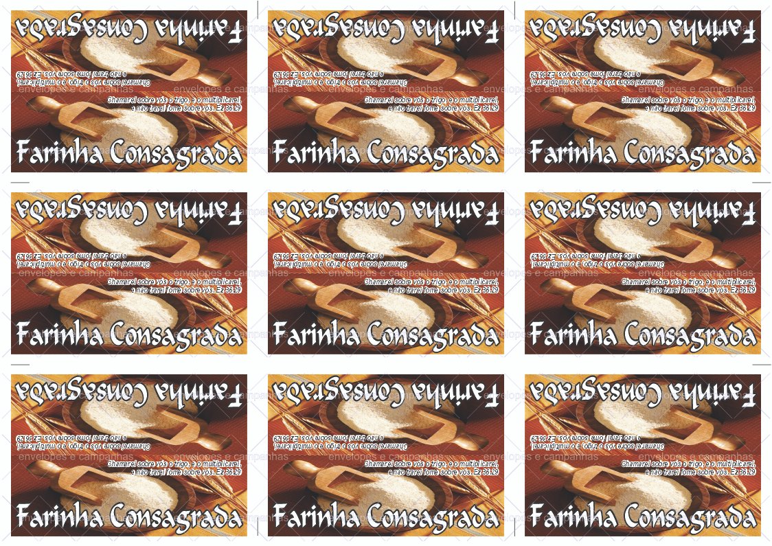 Rótulo Farinha Consagrada