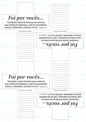 Pedido de oração - Cruz - (4 numa folha A4)