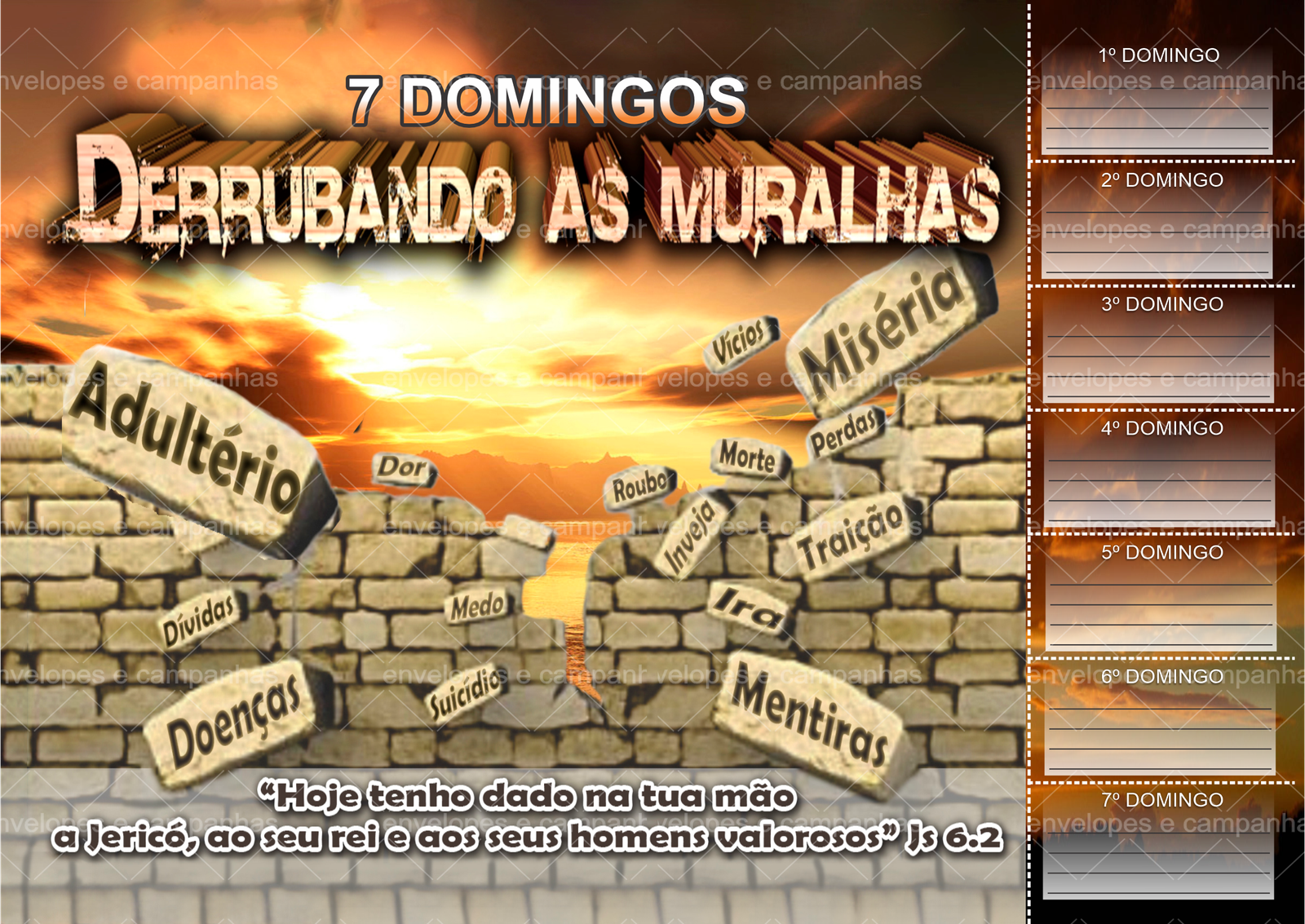 Cartela 7 Domingos Derrubando as Muralhas