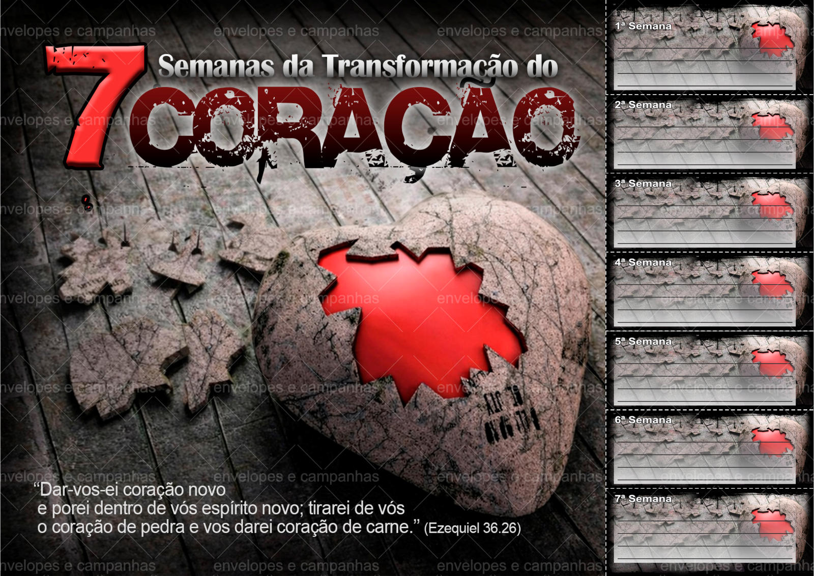 Cartela 7 Semanas da Transformação do Coração