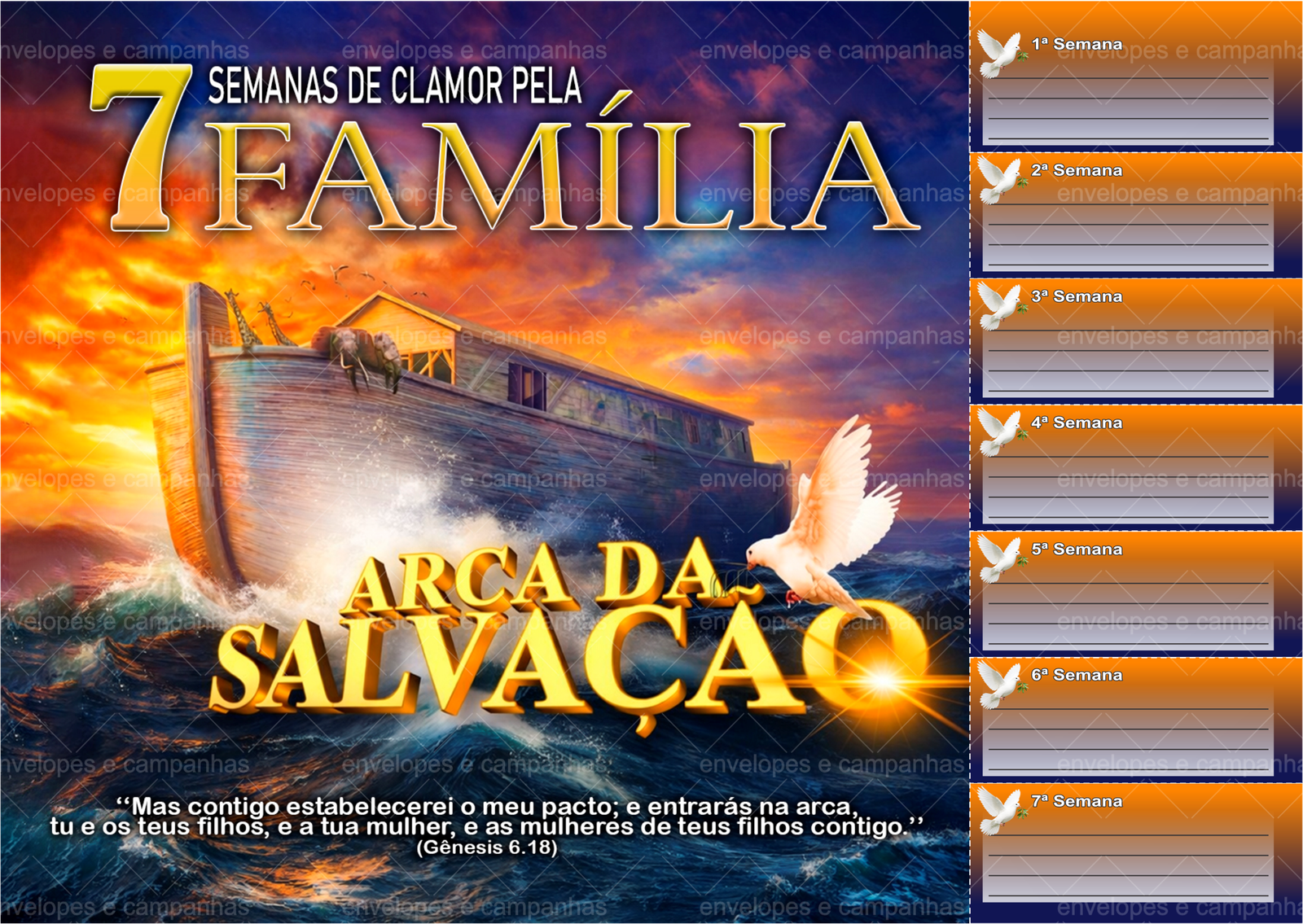 Cartela 7 Semanas de Clamor pela Família na Arca da Salvação 2