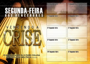 Cartela Segunda-feira Vencendo a Crise